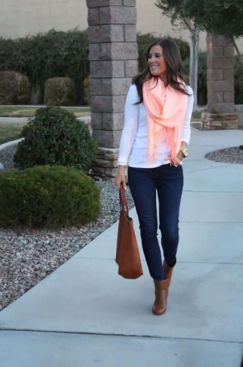 peach scarf