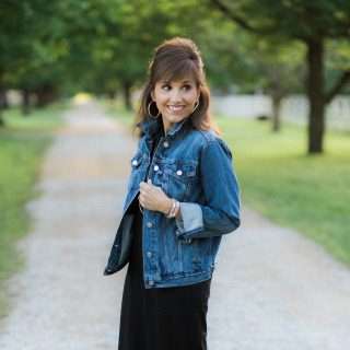 Black Maxi Dress + Denim Jacket - Cyndi Spivey