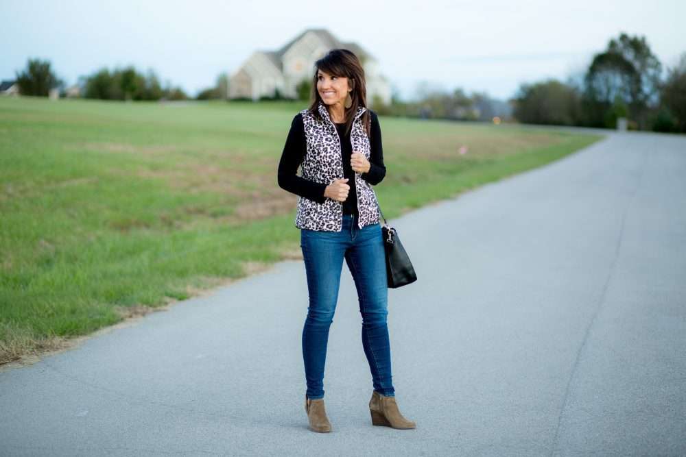 Heidi Leopard Puff Zip Vest