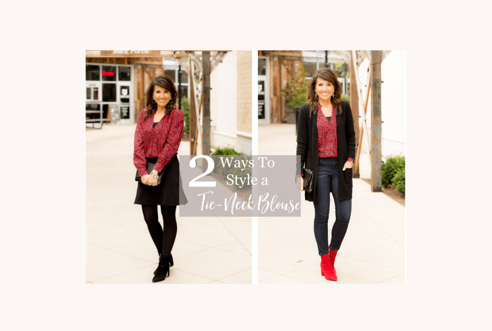 how to wear a tie neck blouse