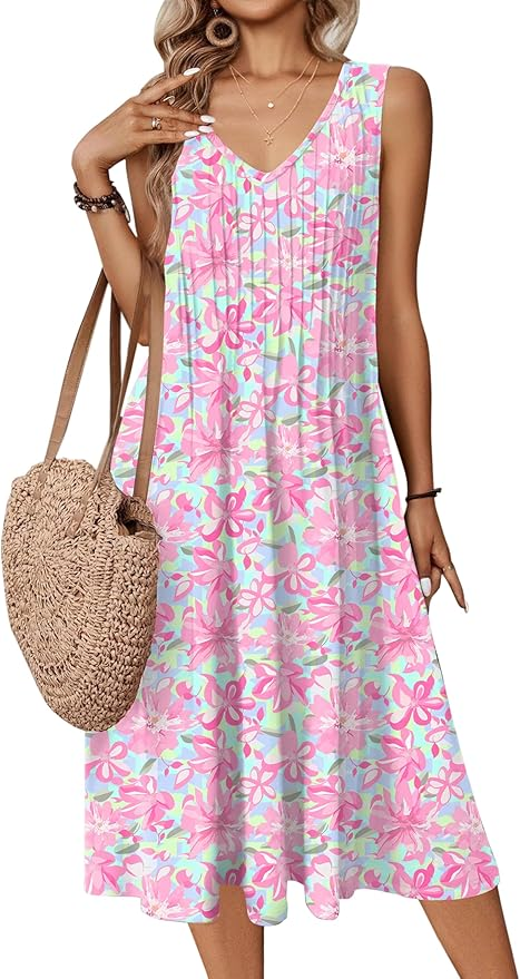 Pleated Swing Tank Dress, BEST TRAVEL DRESSES WOMEN OVER 50
