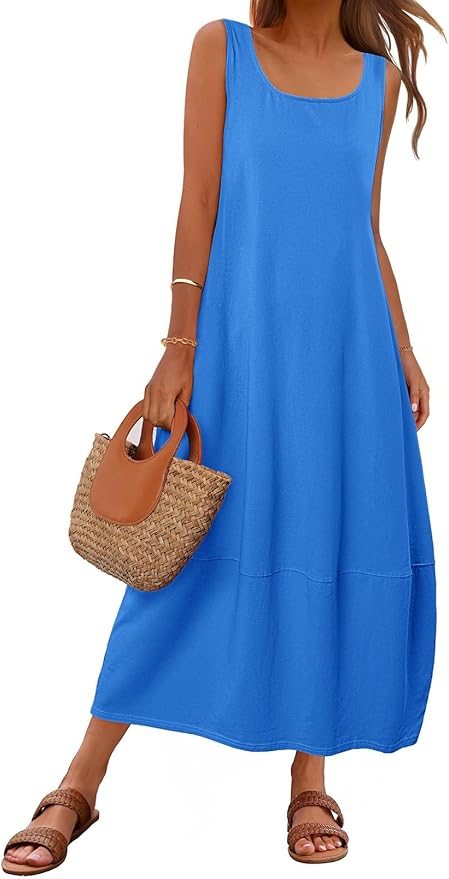 Scoop Neck Sleeveless Tank Dress, Amazon Fashion Finds women over 50