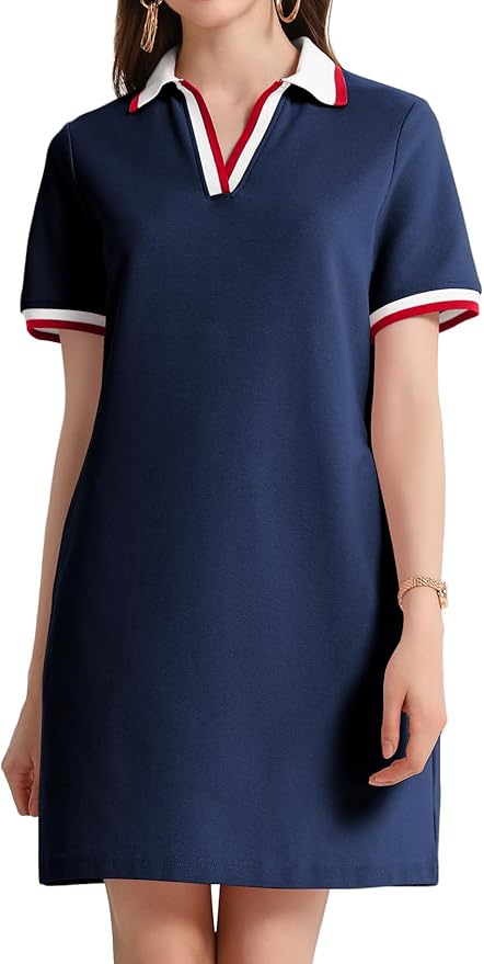 Navy Polo Dress from Amazon for late summer and early fall
