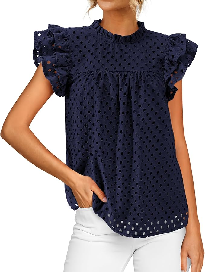 Ruffle Sleeve Blouse for Women Over 50