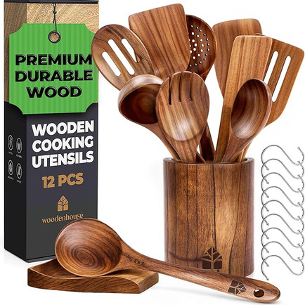 Wooden Cooking Utensil Set AMAZON HOME FINDS