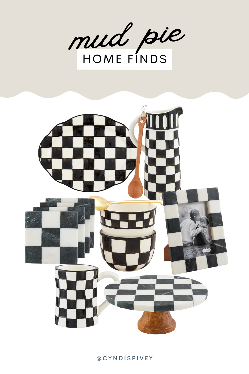 black and white checkered mud pie home finds from amazon