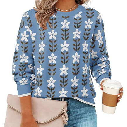 Floral Crewneck Sweater Amazon Fall Fashion