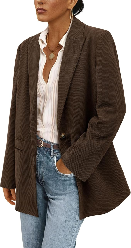 CHOCOLATE BROWN BLAZER JACKET FOR WOMEN