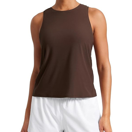 BROWN BASIC WORKOUT LAYERING TANK AMAZON CLOTHES