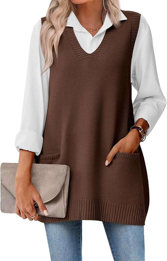 BROWN SWEATER VEST 