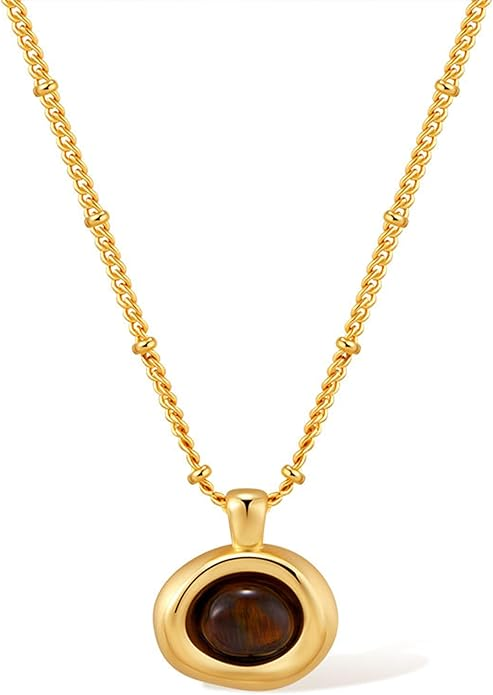 BROWN AND GOLD PENDANT NECKLACE ON AMAZON
