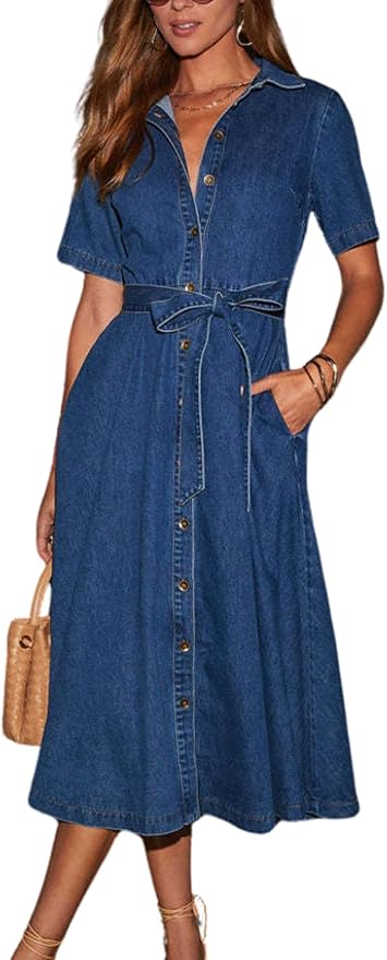 BELTED DENIM DRESS TO WEAR THIS FALL