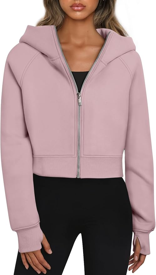 CROPPED ZIP UP HOODIE JACKET