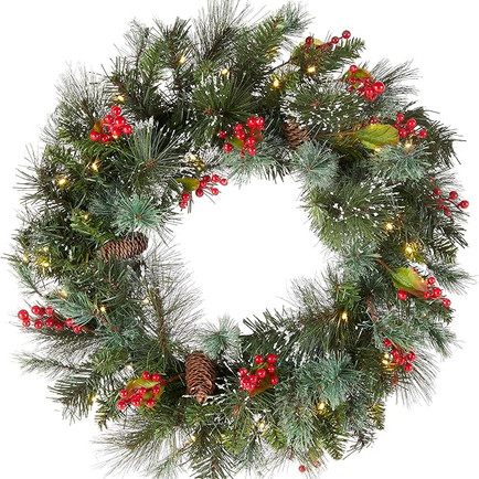 Pre-Lit Artificial Christmas Wreath