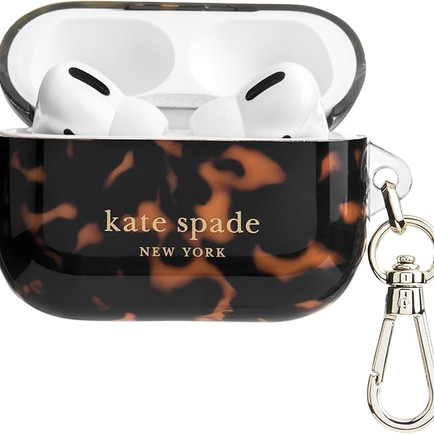 APPLE AIRPODS INSIDE A KATE SPADE PROTECTIVE CASE WITH A KEYCHAIN