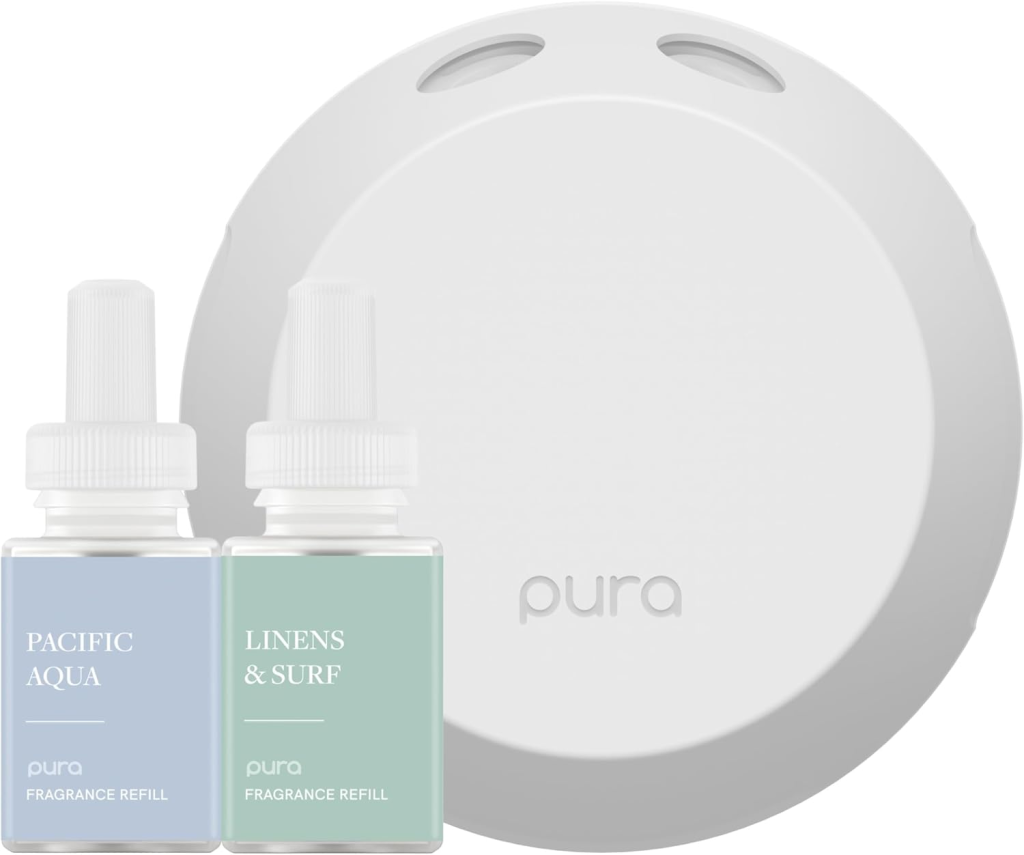 Pura Smart Home Fragrance Device Starter Set with diffuser and scent refills