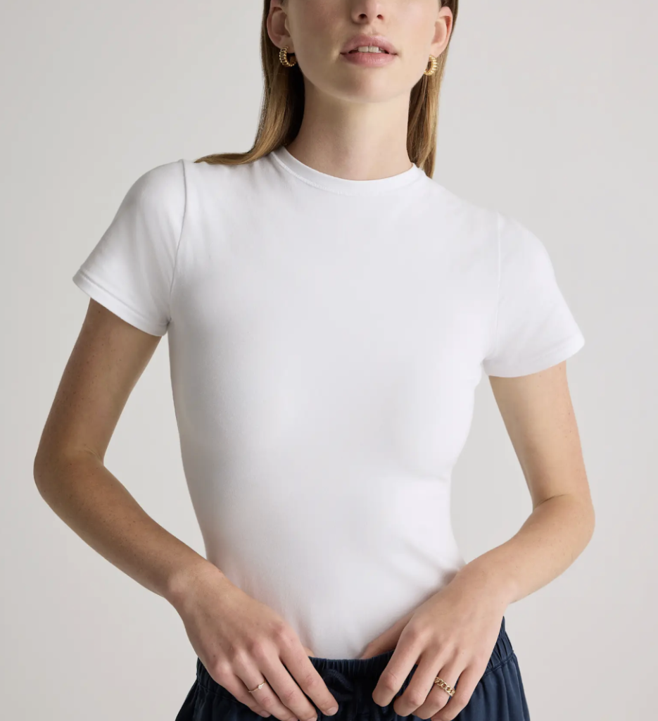 cotton jersey fitted tee to wear under sweater