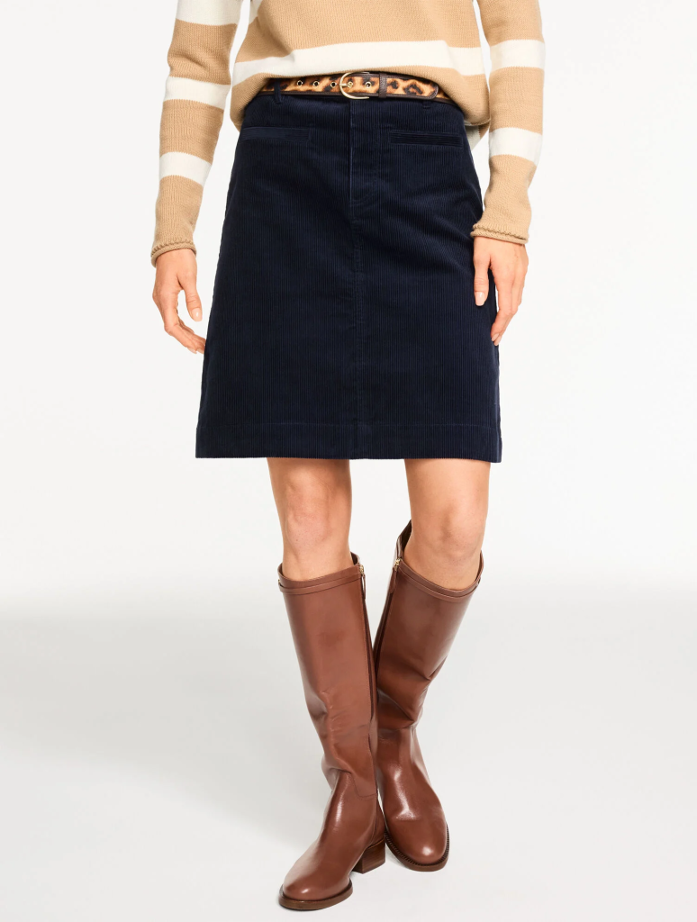 Knee Length Corduroy Skirt