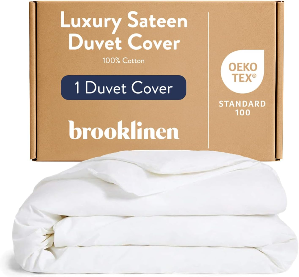 Brooklinen sateen duvet cover folded neatly