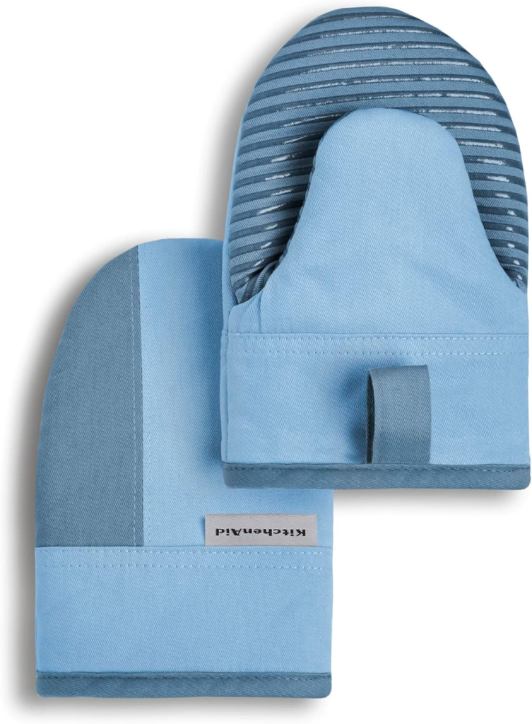 KitchenAid Mini Oven Mitt Set in blue