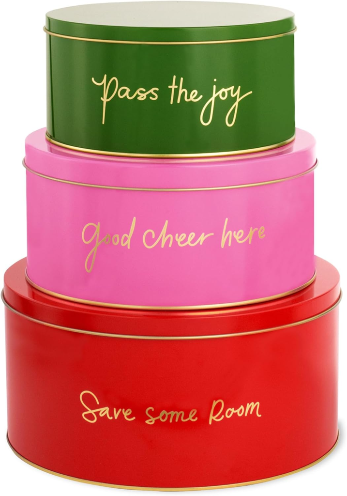 Kate Spade Metal Cookie Tins, Set of 3 for holiday cookies candy baking 