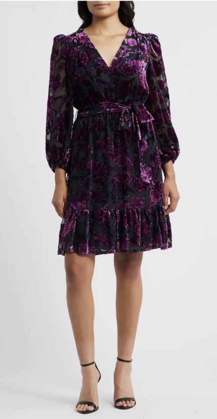 Long Sleeve Fit & Flare Cocktail Dress What to wear to casual winter wedding