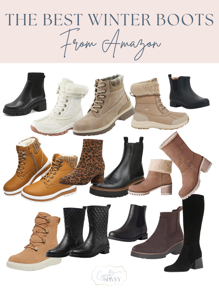 A collage of the best women's winter boots on Amazon.