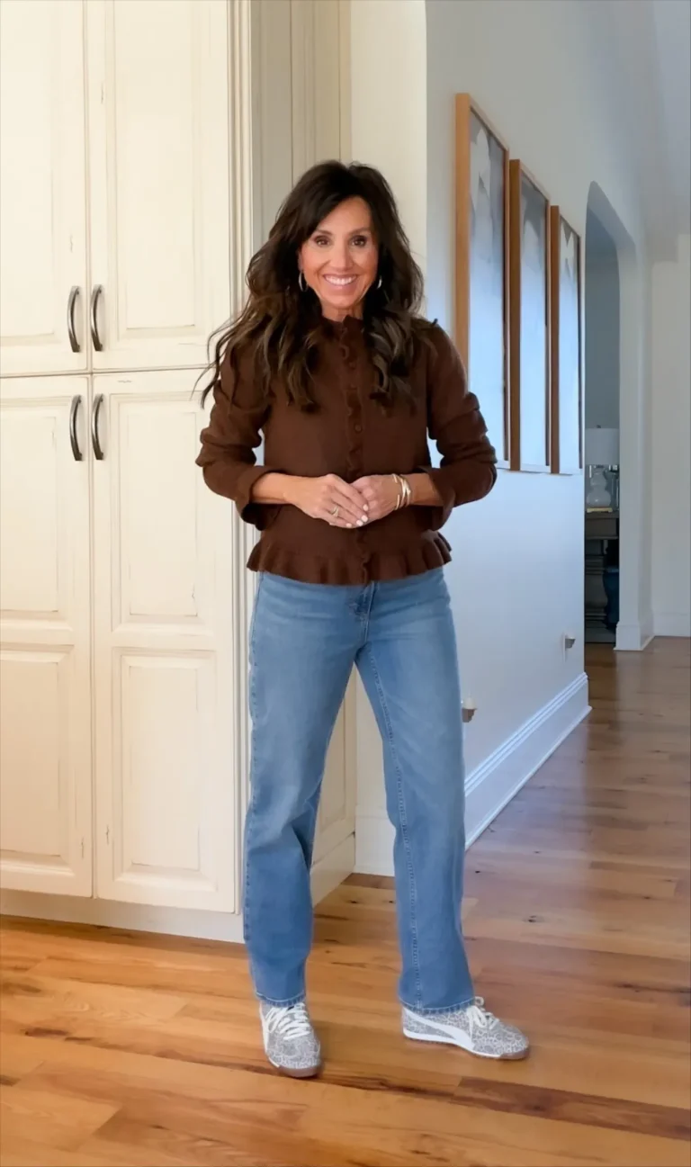 Cyndi wearing a leopard sneaker from Puma, January 2026 best seller.