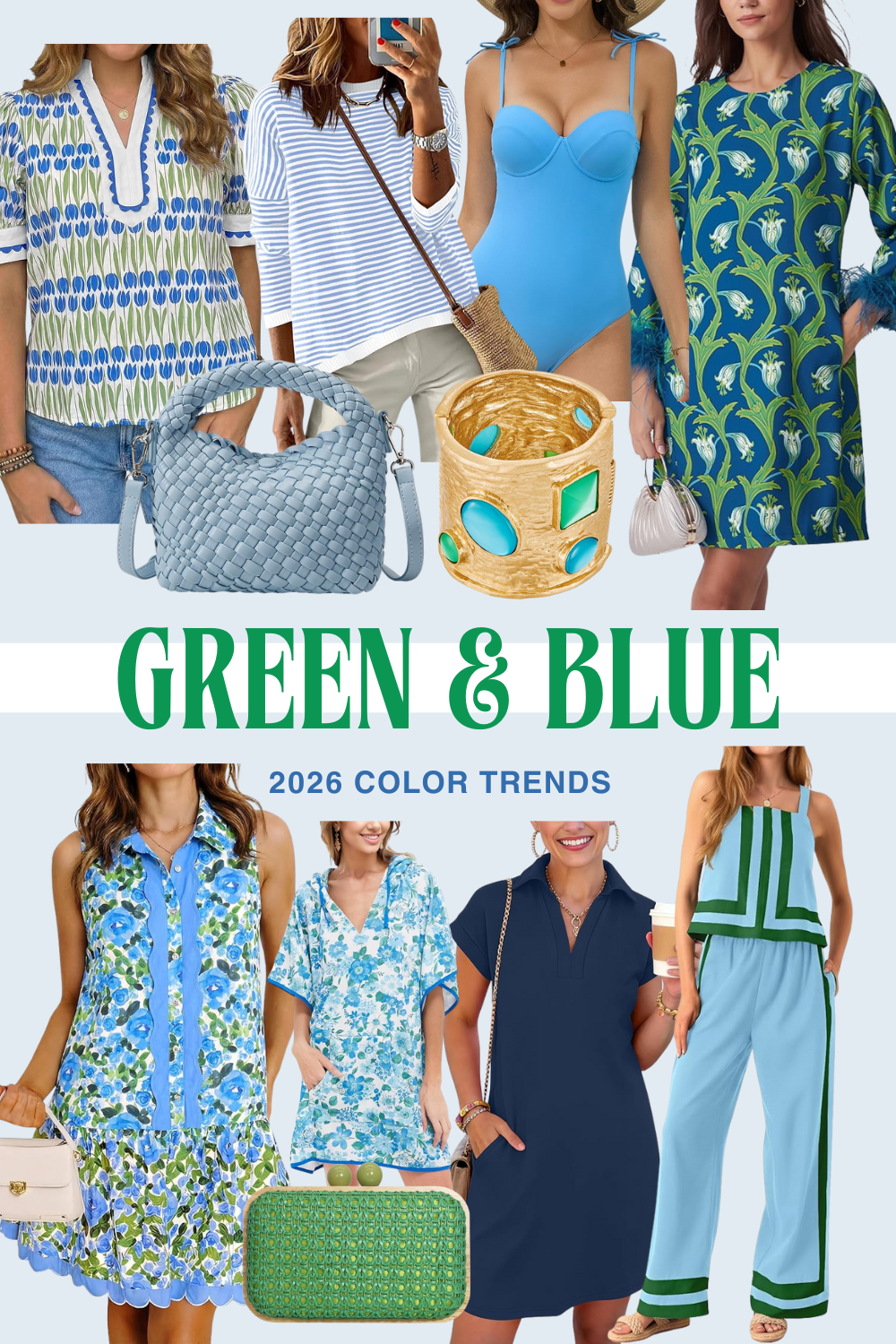 Blue and green fashion finds from amazon, 2026 color trends for spring
