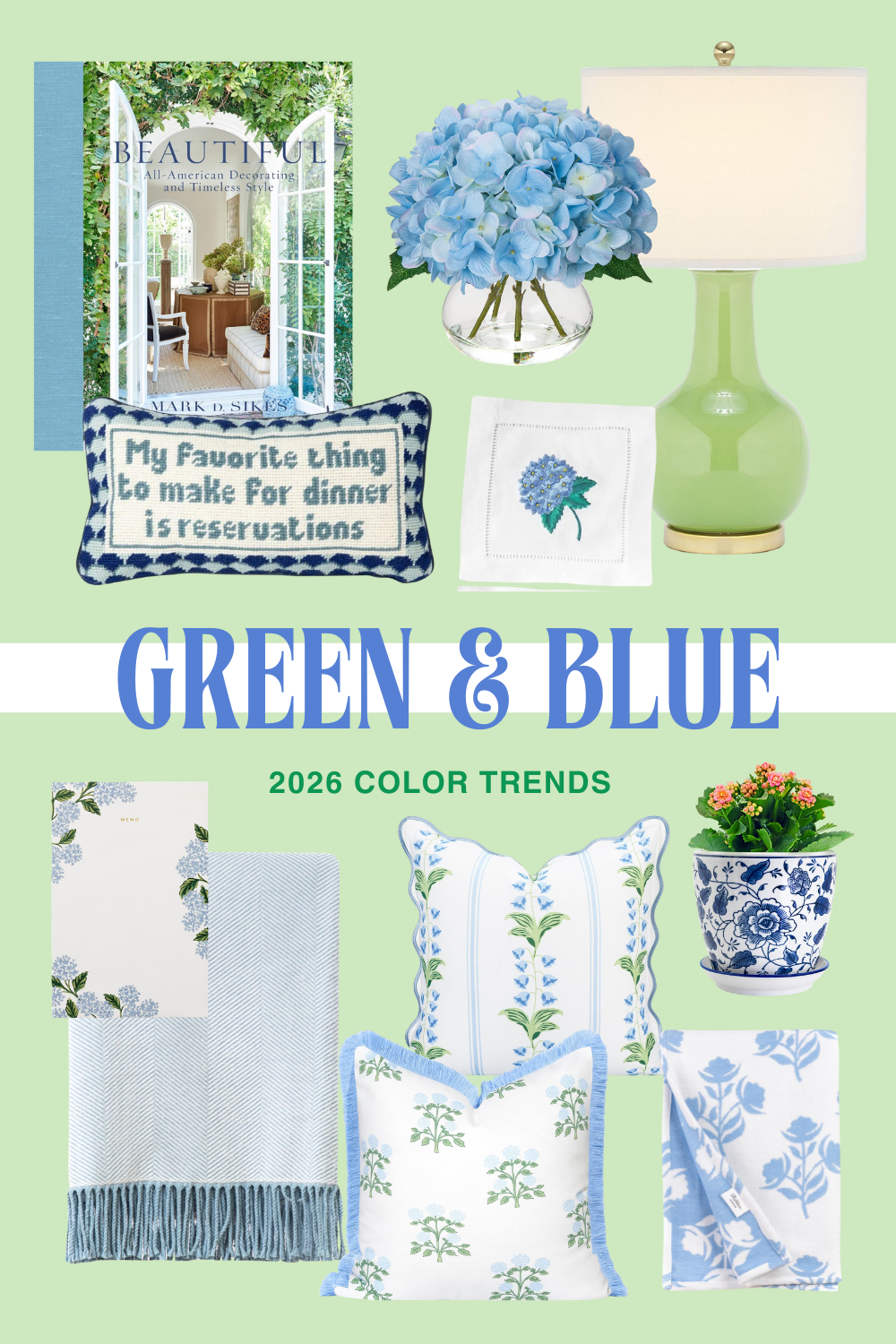 blue and green home finds, amazon home decor, 2026 color trends