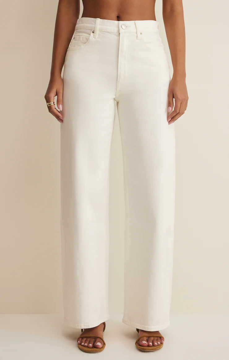 Bowed White Denim Pants