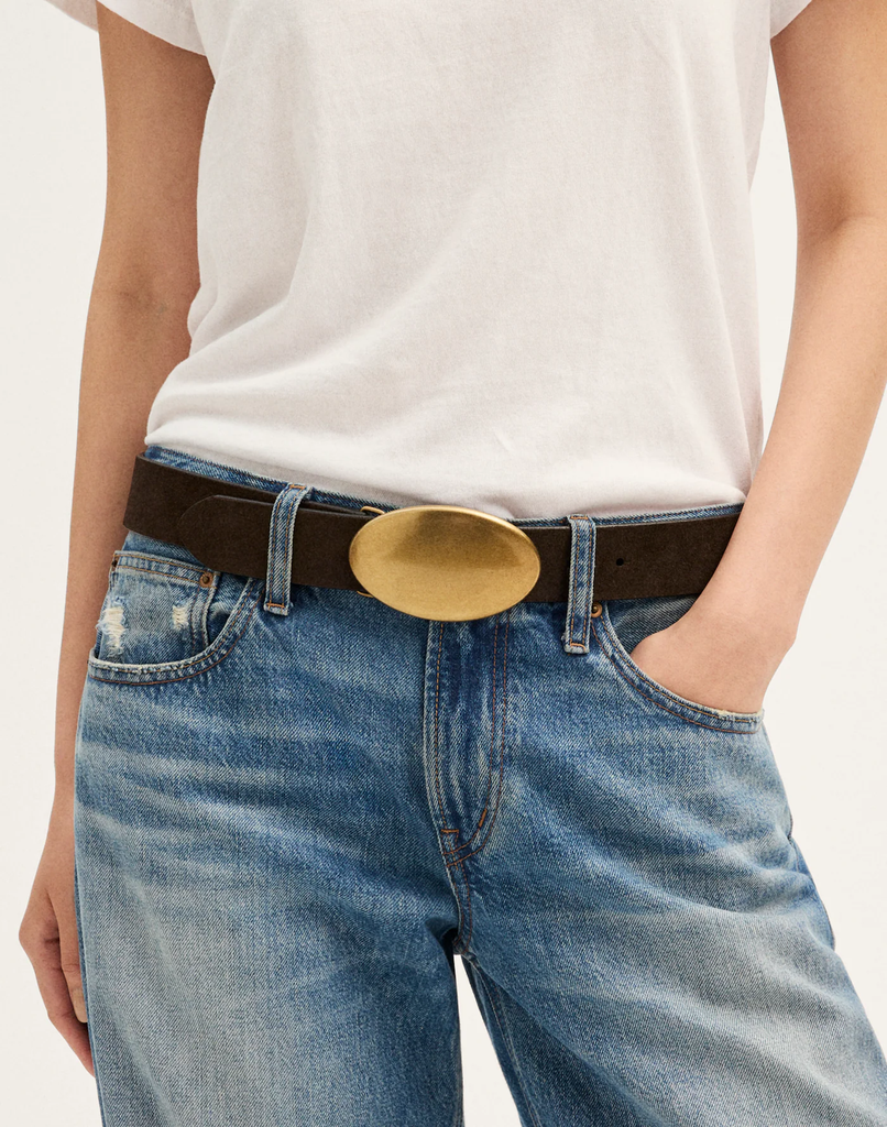 Belt with Gold Oval Buckle