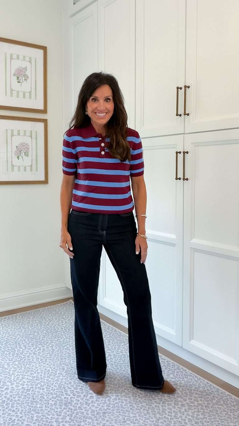 A striped sweater with jeans from walmart for fall 2026